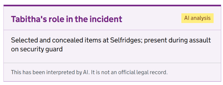 Version 4 role panel showing AI interpreted content within the purple AI pattern.