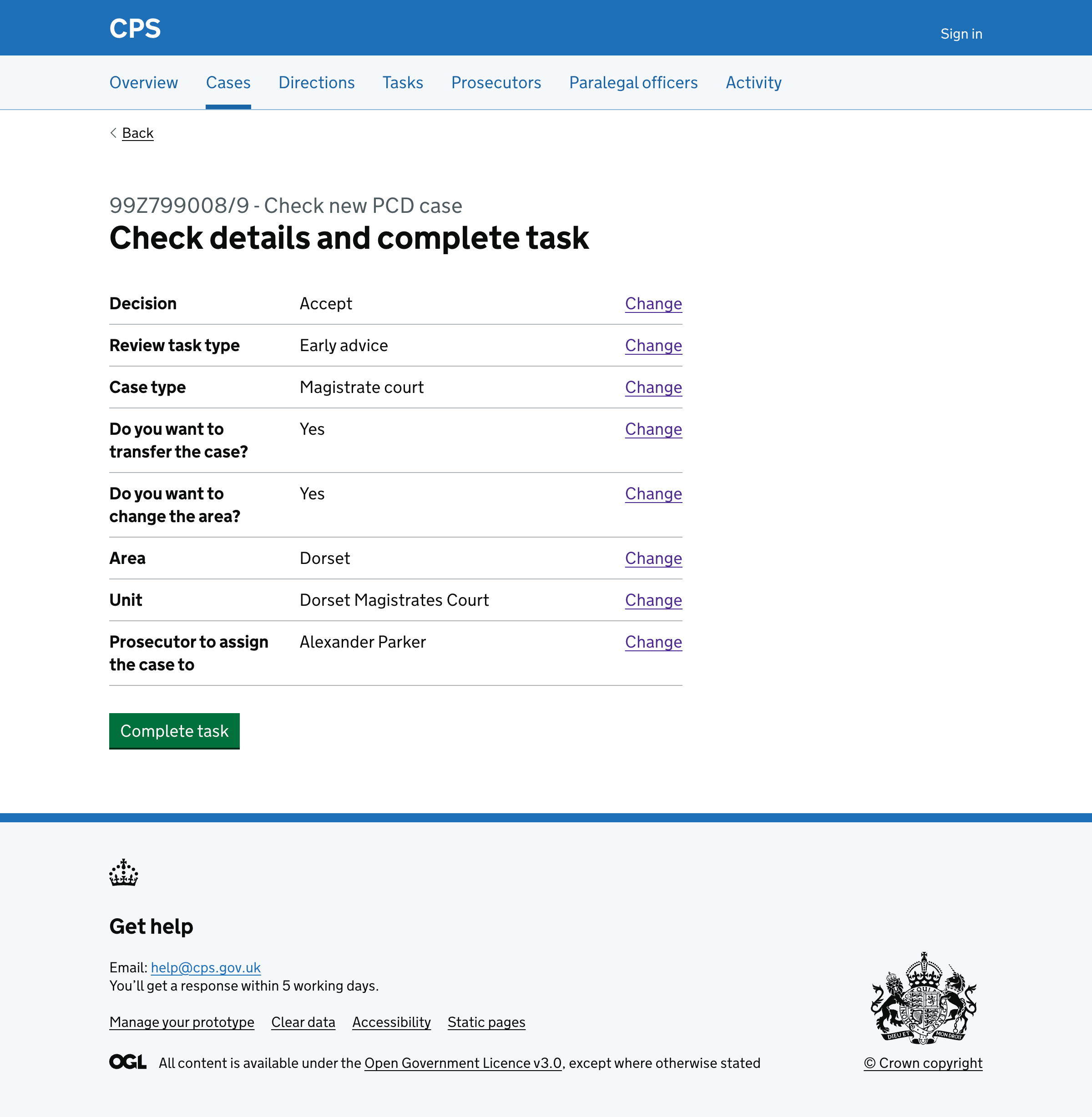 Check answers page showing full transfer details