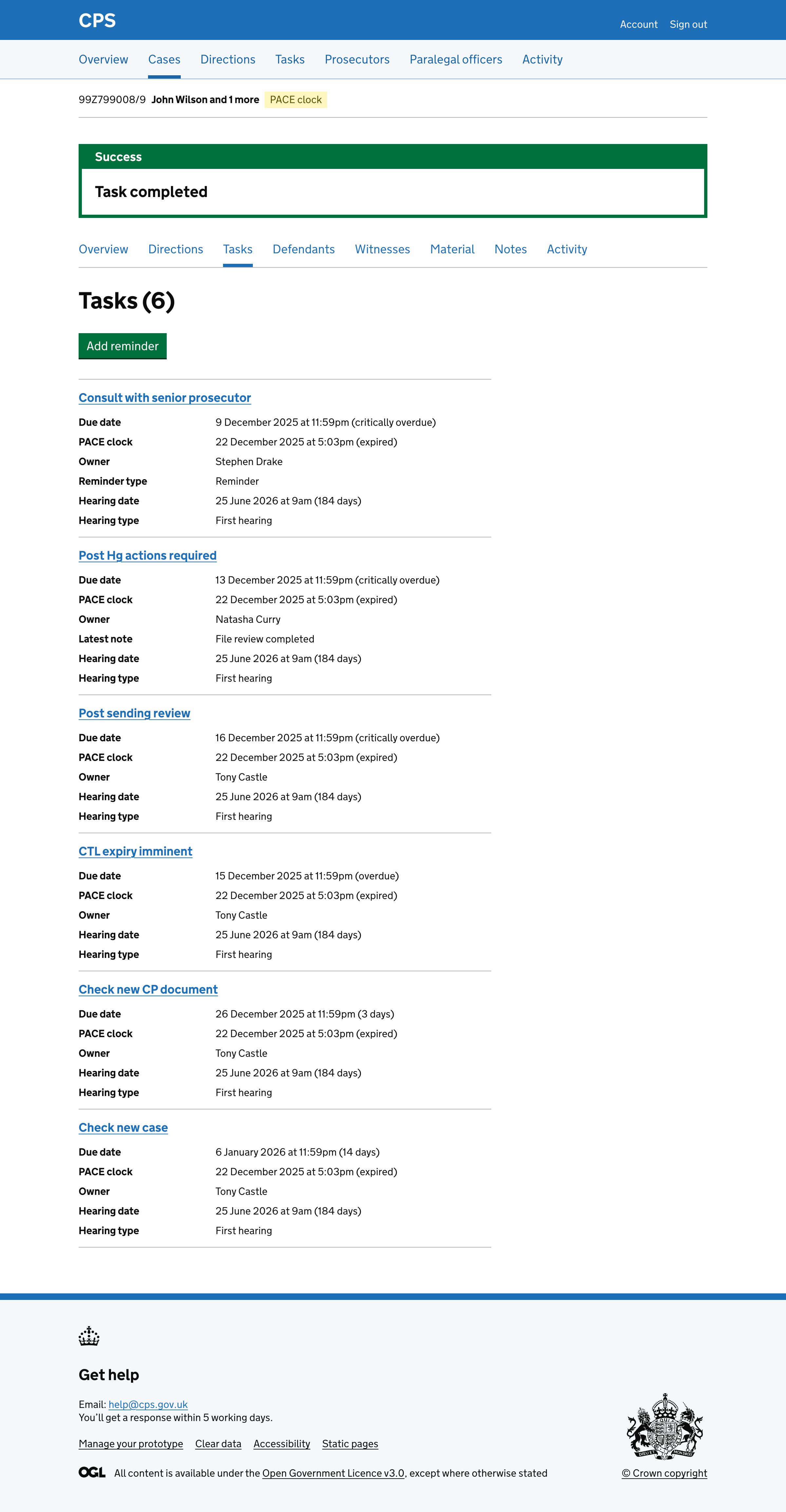 Success banner showing 'Task completed'