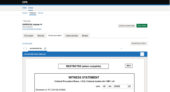 A screenshot showing the document view with the Exit full width link